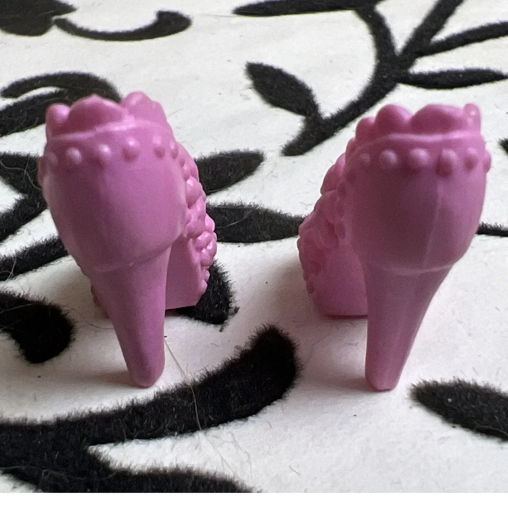 Barbie Fashionista Fashion Fever High Heels Pink Floral Peep Toe Doll‎ Shoes